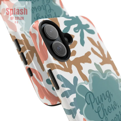 Mahjong Phone Case Coral Cheerful Design Pung Chow Cheers Mahj Gift - Phone Case