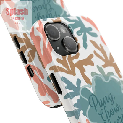Mahjong Phone Case Coral Cheerful Design Pung Chow Cheers Mahj Gift - Phone Case