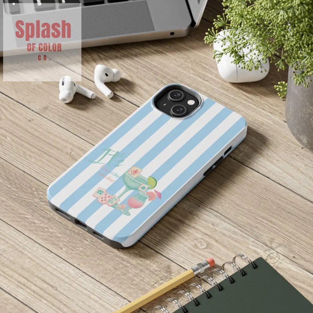 Mahjong Phone Case Funny It’s Kong O’ Clock Somewhere Blue White Preppy Style Phone Case