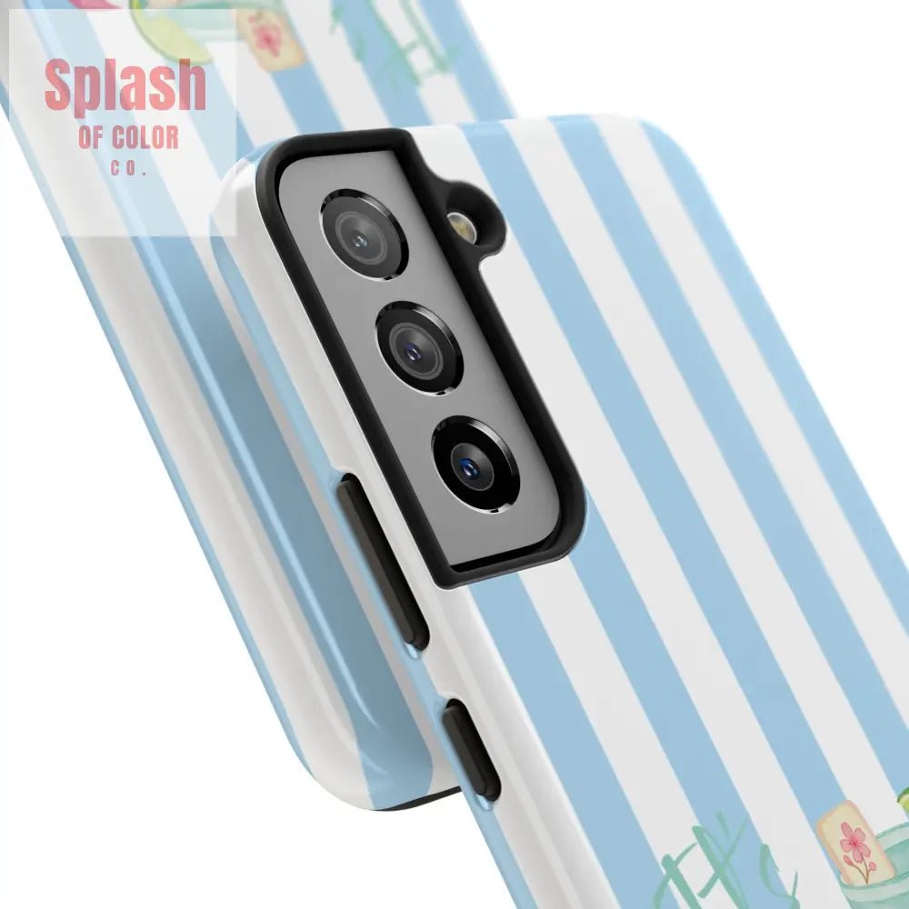 Mahjong Phone Case Funny It’s Kong O’ Clock Somewhere Blue White Preppy Style Phone Case