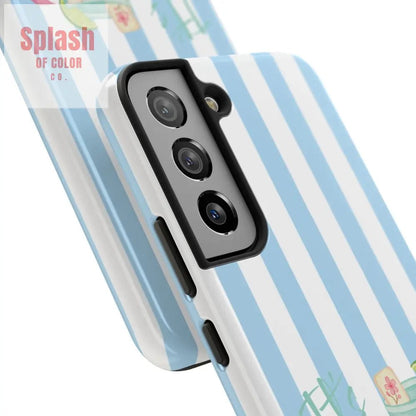 Mahjong Phone Case Funny It’s Kong O’ Clock Somewhere Blue White Preppy Style Phone Case