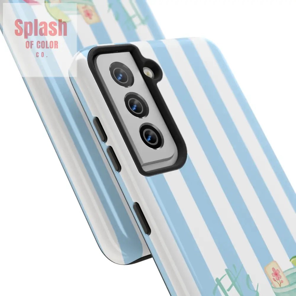 Mahjong Phone Case Funny It’s Kong O’ Clock Somewhere Blue White Preppy Style Phone Case