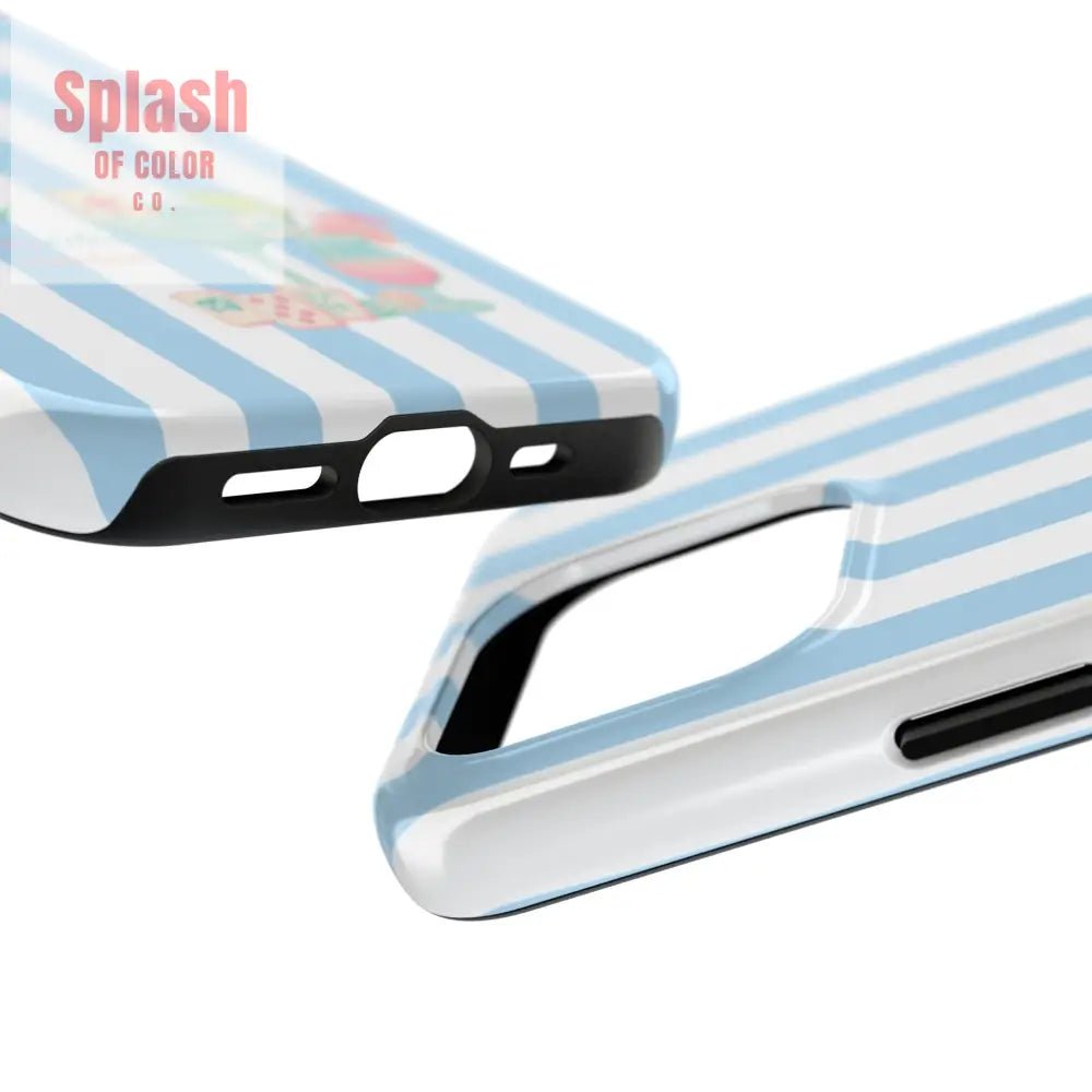 Mahjong Phone Case, Funny It's Kong O' Clock Somewhere, Blue White Preppy Style - Splash of Color co.