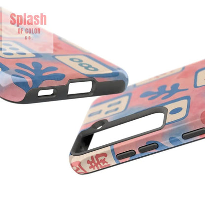 Mahjong Phone Case, Pink Pastel Blue Mahj Lover Mahjong Tile Phone Case - Splash of Color co.