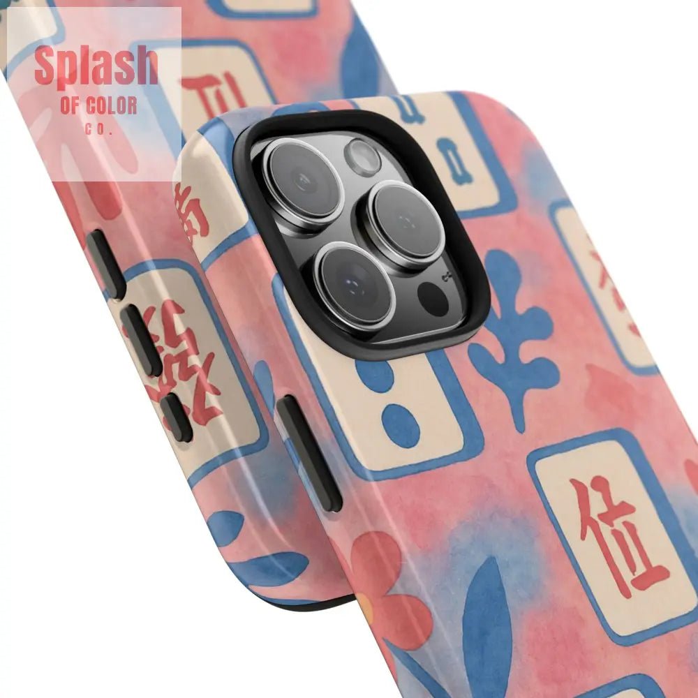 Mahjong Phone Case Pink Pastel Blue Mahj Lover Mahjong Tile Phone Case Phone Case