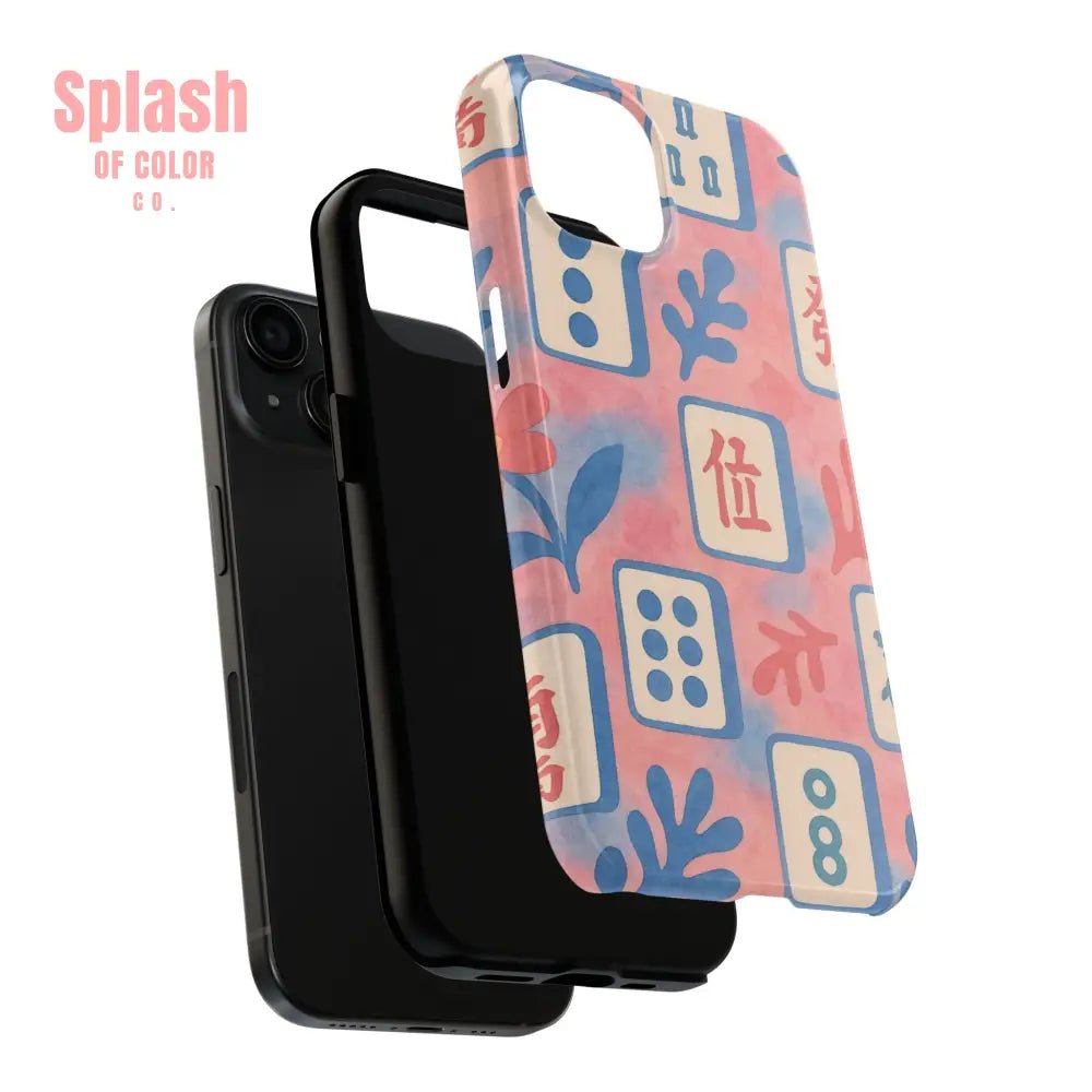 Mahjong Phone Case Pink Pastel Blue Mahj Lover Mahjong Tile Phone Case Phone Case