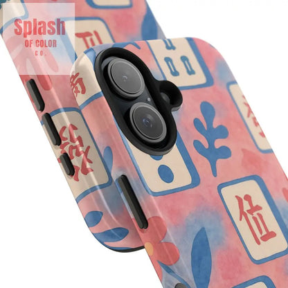Mahjong Phone Case Pink Pastel Blue Mahj Lover Mahjong Tile Phone Case Phone Case