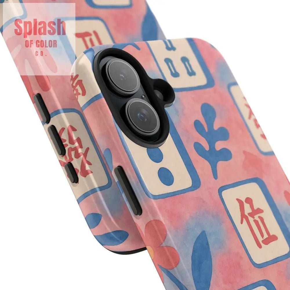 Mahjong Phone Case Pink Pastel Blue Mahj Lover Mahjong Tile Phone Case Phone Case
