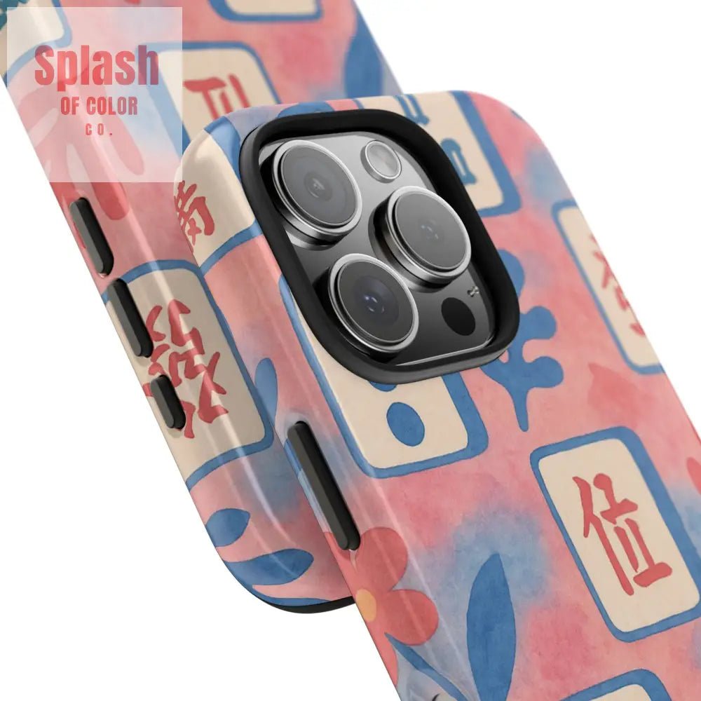 Mahjong Phone Case Pink Pastel Blue Mahj Lover Mahjong Tile Phone Case Phone Case