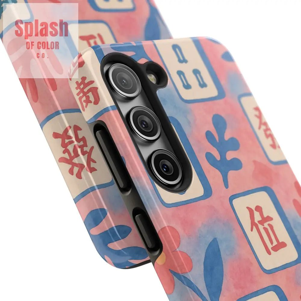 Mahjong Phone Case Pink Pastel Blue Mahj Lover Mahjong Tile Phone Case Phone Case