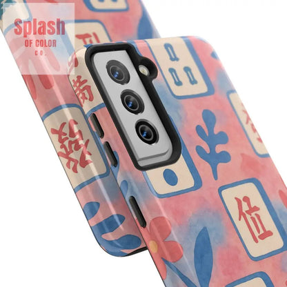 Mahjong Phone Case Pink Pastel Blue Mahj Lover Mahjong Tile Phone Case Phone Case