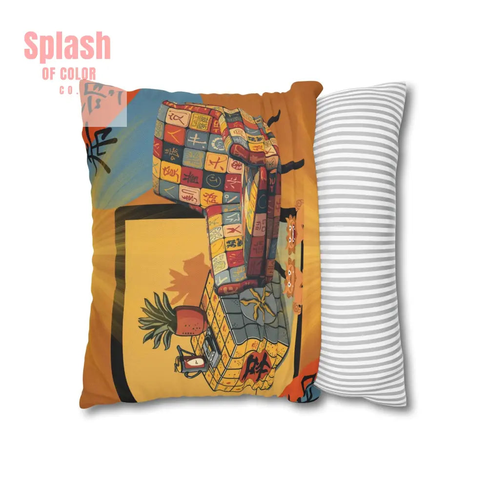 Mahjong Pillow Cover Cozy Sierra Sunset Glow Vibrant Decorative Pillowcase for Cozy Home Decor Home Decor