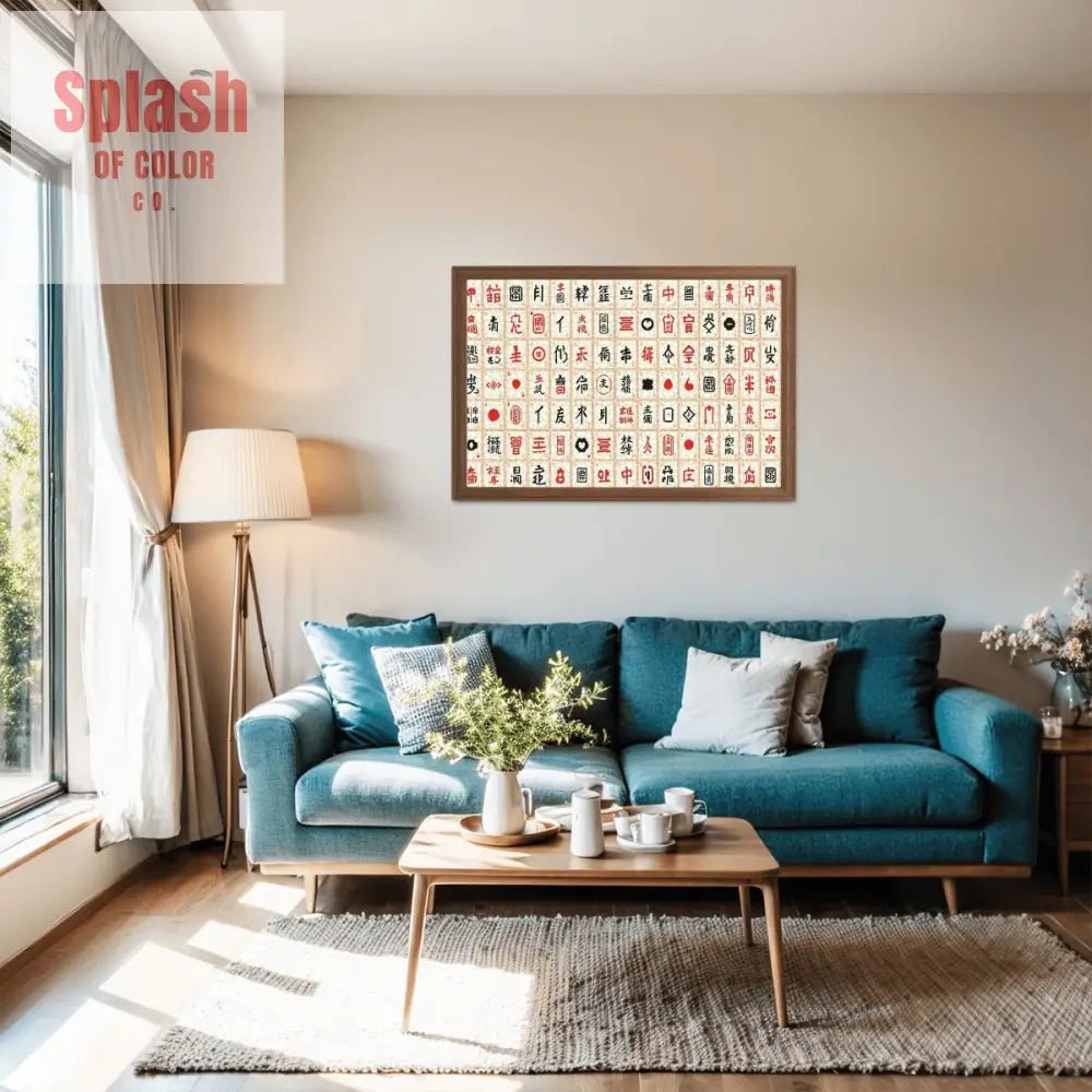 Mahjong Puzzle, Whimisical Art 1,000 Piece Mahj Gift Puzzle - Splash of Color co.