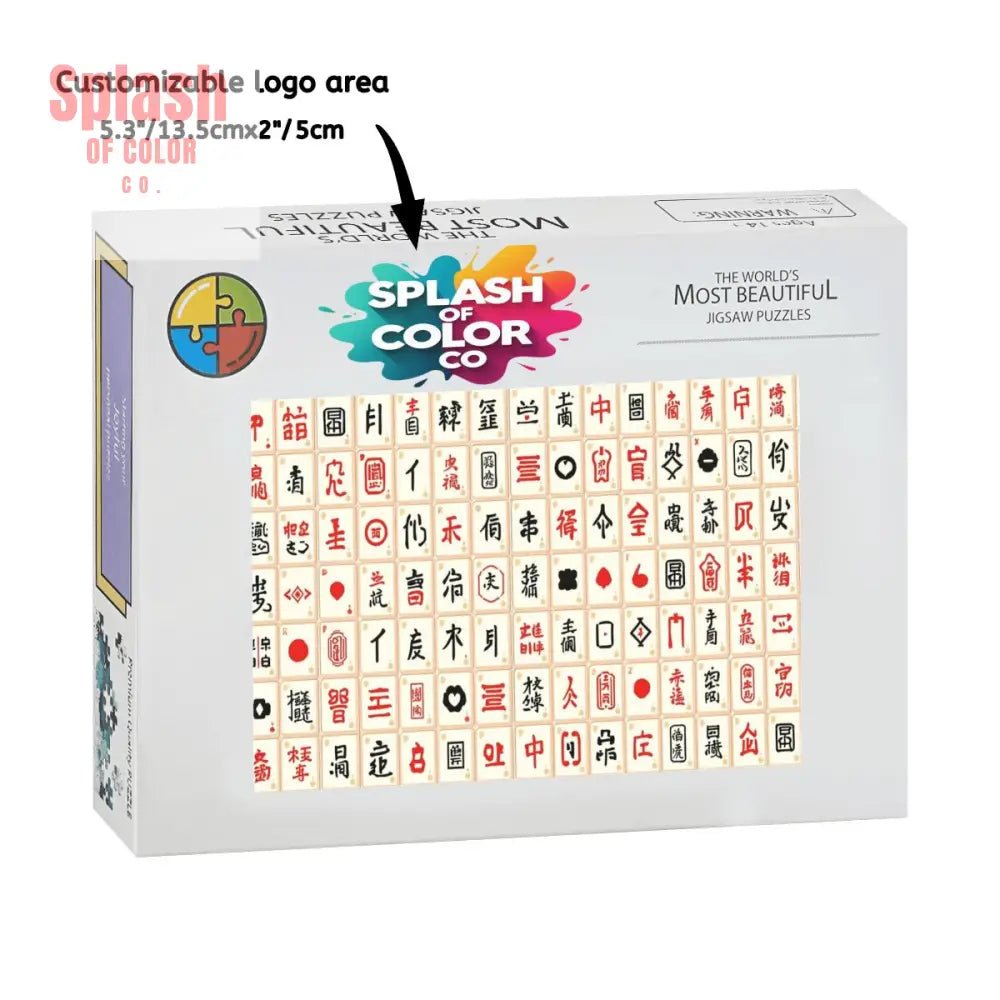 Mahjong Puzzle, Whimisical Art 1,000 Piece Mahj Gift Puzzle - Splash of Color co.