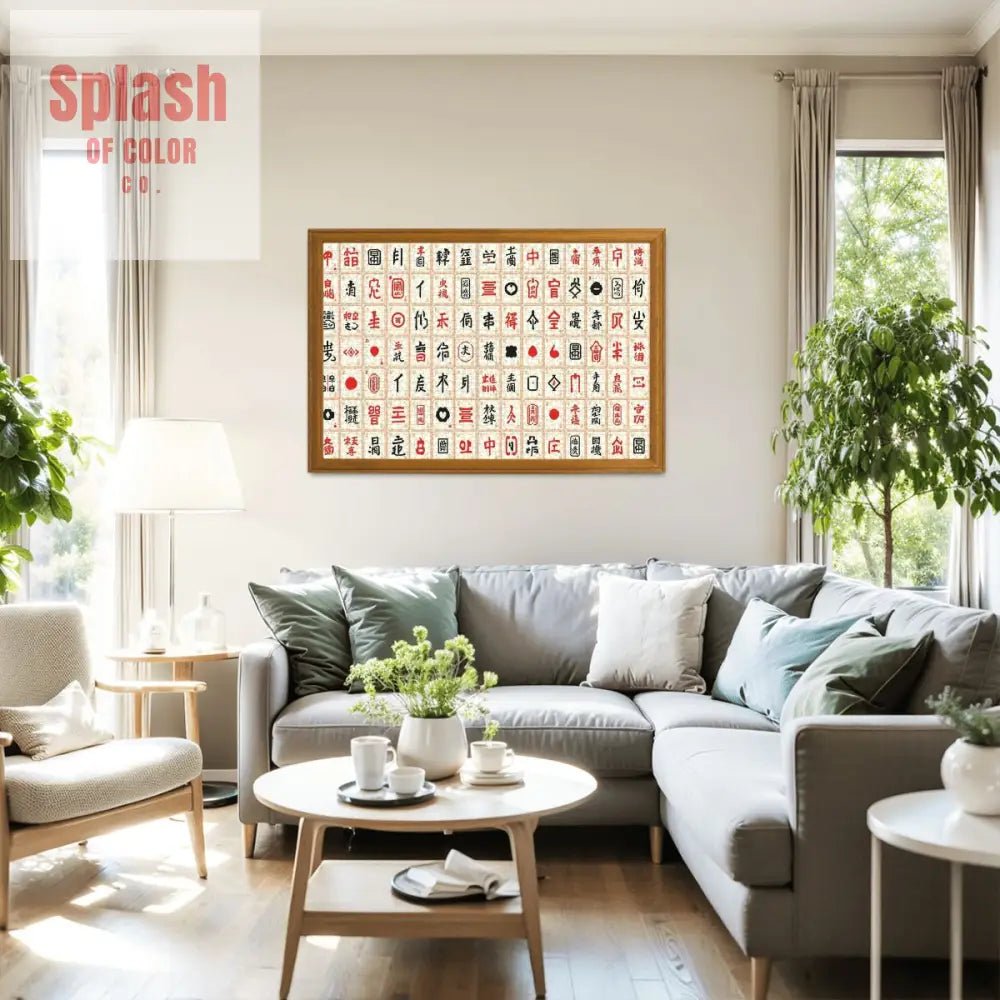 Mahjong Puzzle, Whimisical Art 1,000 Piece Mahj Gift Puzzle - Splash of Color co.