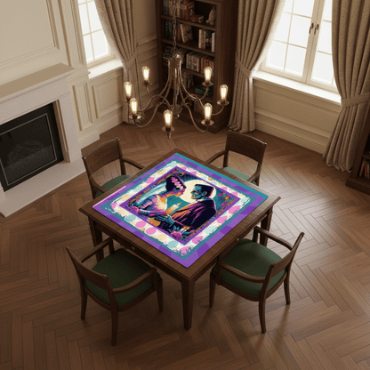 Sci - Fi Frankenstein And Bride Mahjong Mat - Splash of Color Co.