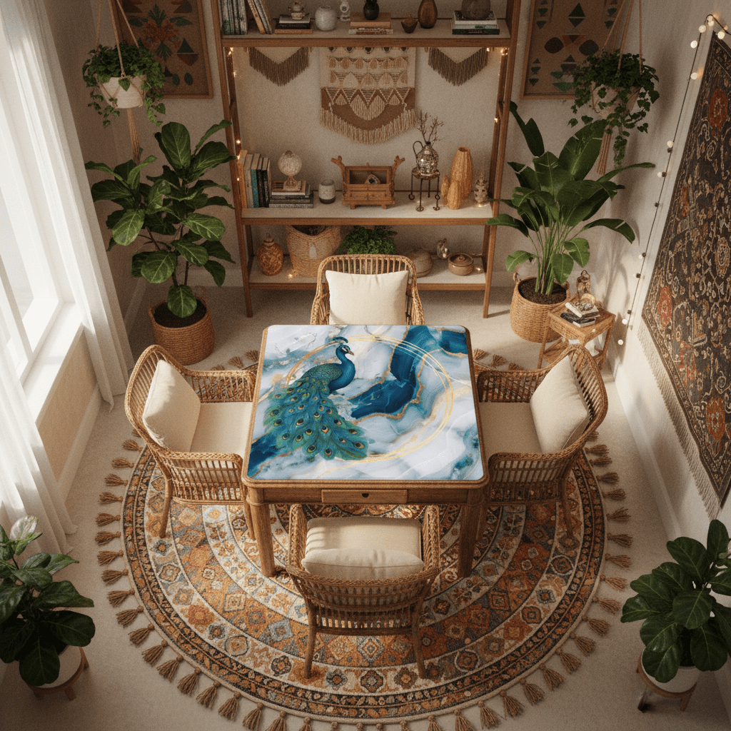 Peacock Blue Lagoon Mahjong Mat - Splash of Color Co.