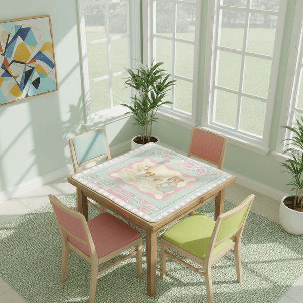 Mahjong Mat Watercolor Dogs Playing Mahjong Cute Preppy Quirky Learning Mahj Mat - Splash of Color Co.