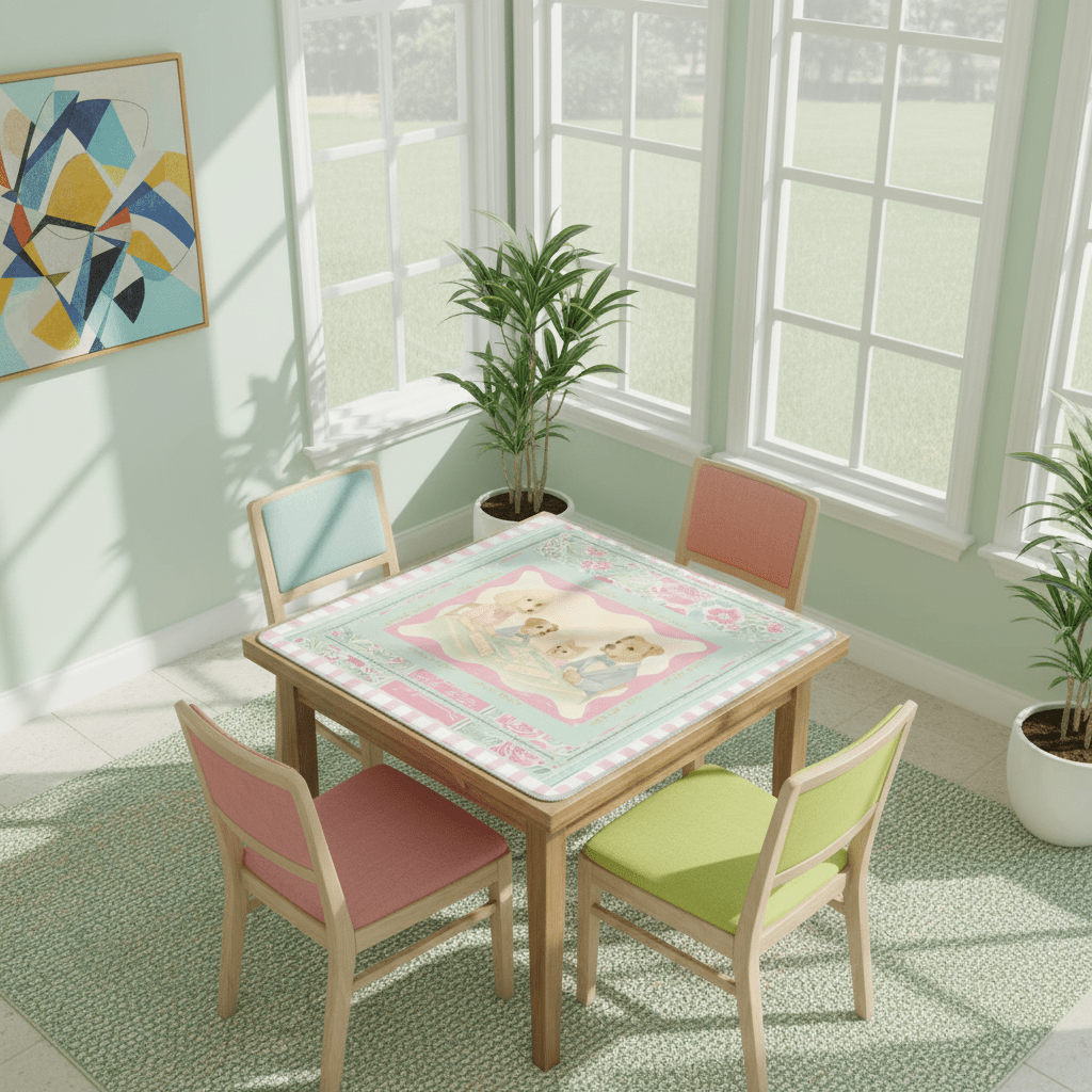 Mahjong Mat Watercolor Dogs Playing Mahjong Cute Preppy Quirky Learning Mahj Mat - Splash of Color Co.