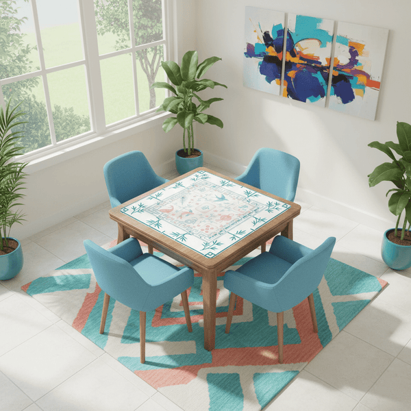 Mahjong Mat Watercolor Asian Zen Floral Pastel Mahjong Tile Game Mat - Splash of Color Co.