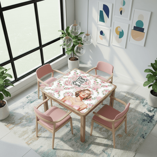 Funny Mahjong Mat, Preppy Florals With A Chic Cheeky Twist, Don't Stare At My Rack - Splash of Color Co.