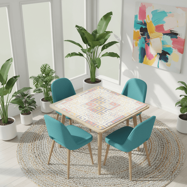 Mahjong Mat Soft Pastels Geometric Modern Mahj Enthusiast Game Mat - Splash of Color Co.