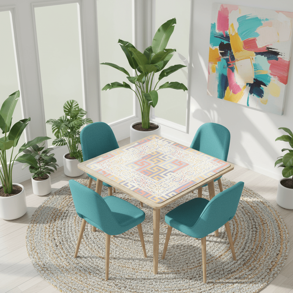 Mahjong Mat Soft Pastels Geometric Modern Mahj Enthusiast Game Mat - Splash of Color Co.