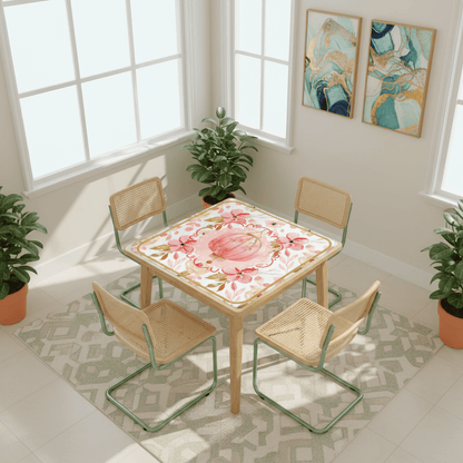 Asian Chinese Blossom, Watercolor Floral Pretty Mahjong Mat - Splash of Color Co.