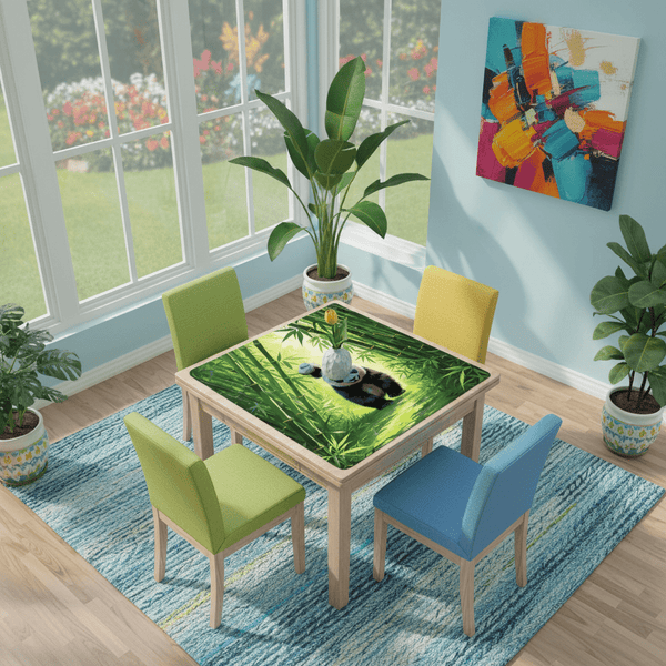 Panda Bear Bamboo Forest Asian Inspired Mahjong Mat - Splash of Color Co.