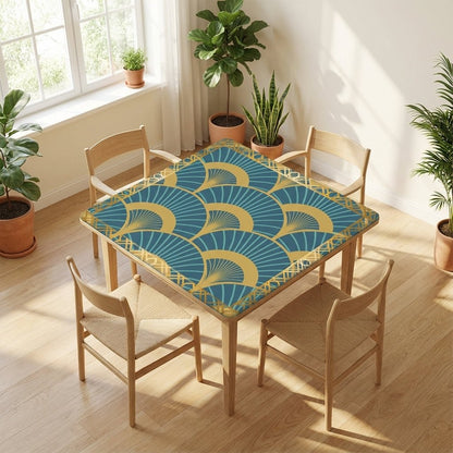 Art Deco Mahjong Mat Lady Luck’s Teal Lounge - Splash of Color Co.