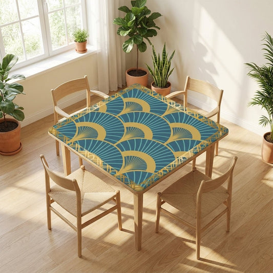 Art Deco Mahjong Mat Lady Luck’s Teal Lounge - Splash of Color Co.