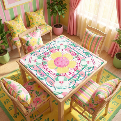 Pickleball By Day, Mahj By Night, Whimsical Fun Mahjong Mat - Splash of Color Co.