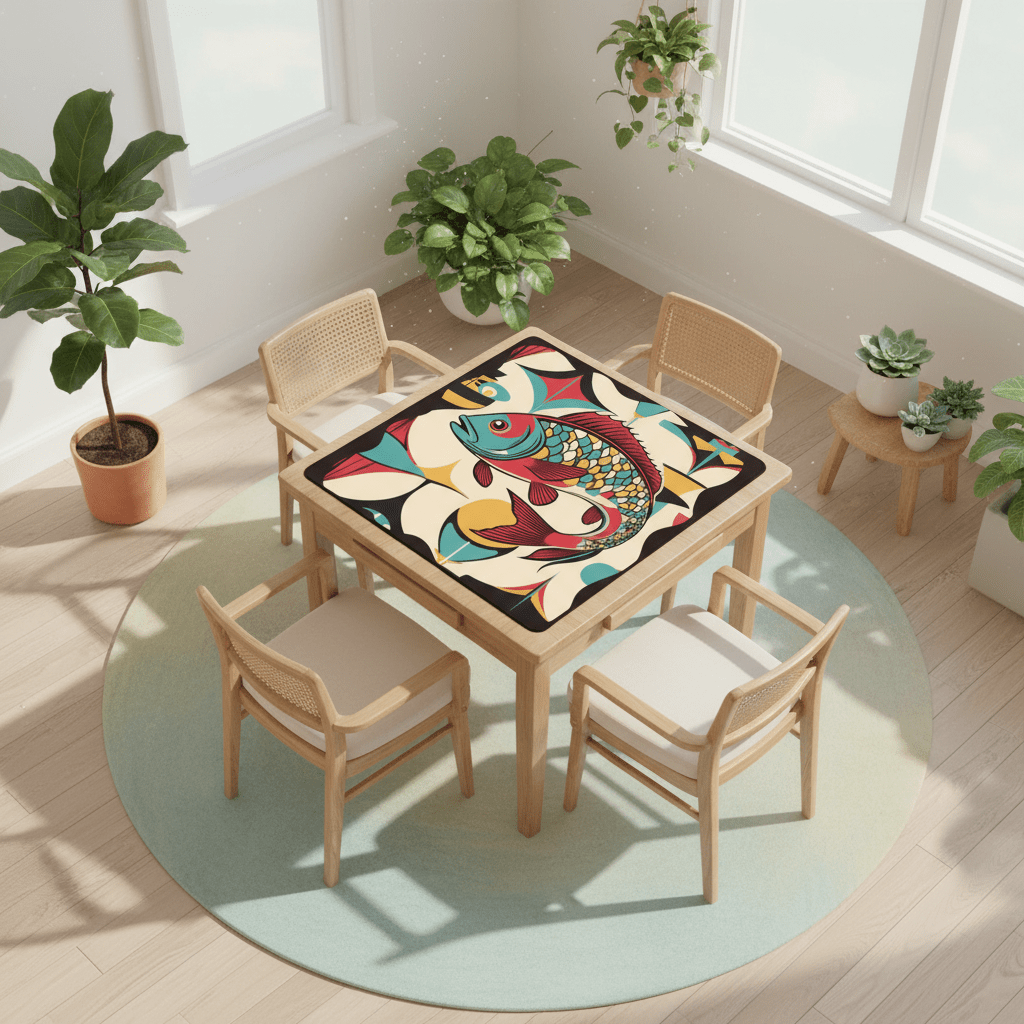 Lucky Fin Modern Mahjong Mat - Splash of Color Co.