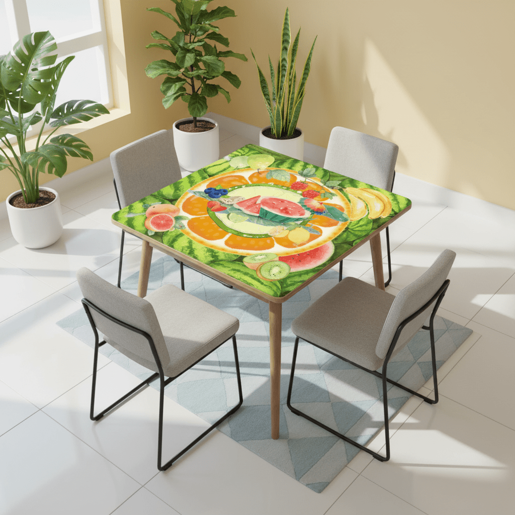 Fruit Medley, Watermelon, Citrus Fruits, Playful Cheery Mahjong Mat - Splash of Color Co.