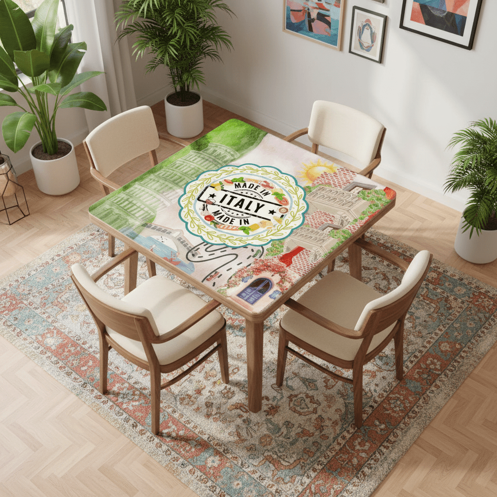 Italian Foodie Mahjong Mat, Tour Of Italy - Splash of Color Co.