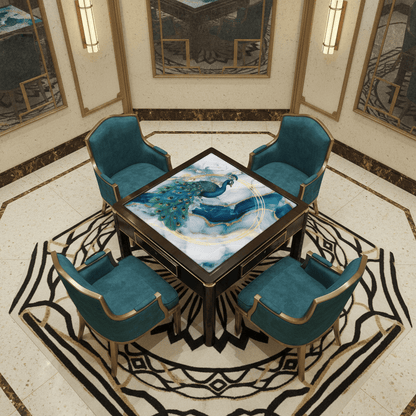 Peacock Blue Lagoon Mahjong Mat - Splash of Color Co.