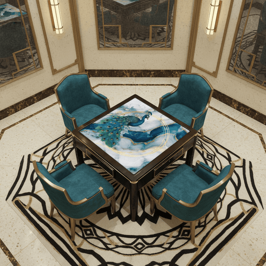 Peacock Blue Lagoon Mahjong Mat - Splash of Color Co.