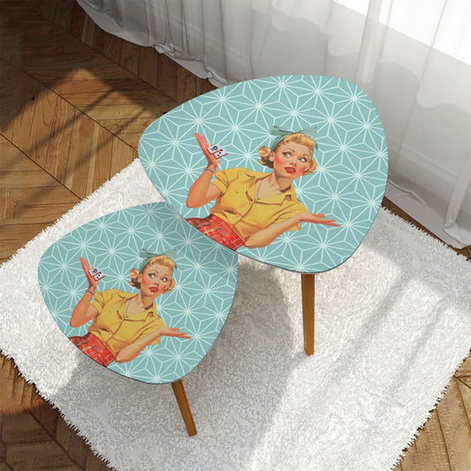 Mahjong Side Tables Vintage Style Cute Nesting Tables For Mahj Lover - One Size - Home Accessories