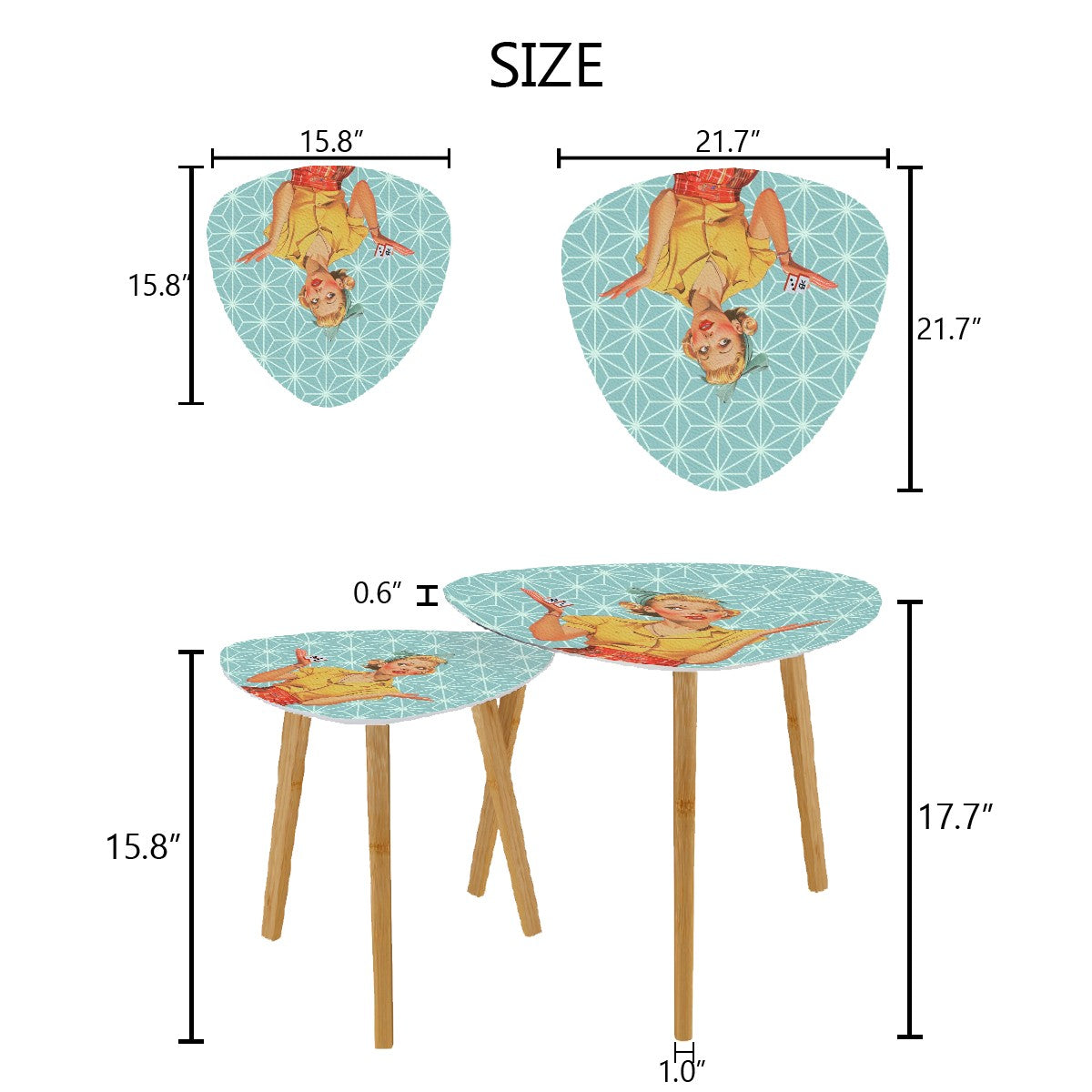 Mahjong Side Tables Vintage Style Cute Nesting Tables For Mahj Lover - One Size - Home Accessories