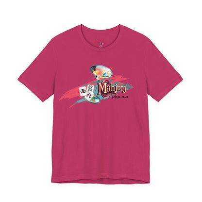 Mahjong Social Club Modern Mahjong Lover’s Shirt MAHJ Gift for Gamers Fun T-shirt Relaxed Fit Clothing - T-Shirt