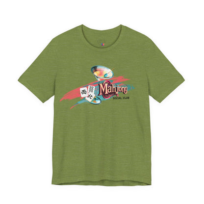 Mahjong Social Club Modern Mahjong Lover’s Shirt MAHJ Gift for Gamers Fun T-shirt Relaxed Fit Clothing - T-Shirt
