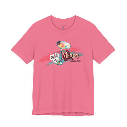 Mahjong Social Club Modern Mahjong Lover’s Shirt MAHJ Gift for Gamers Fun T-shirt Relaxed Fit Clothing - T-Shirt