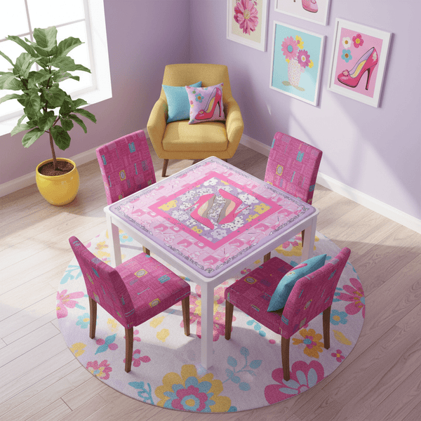 Girly Pop Pink, Lavender Glam Gal Mahjong Mat - Splash of Color Co.