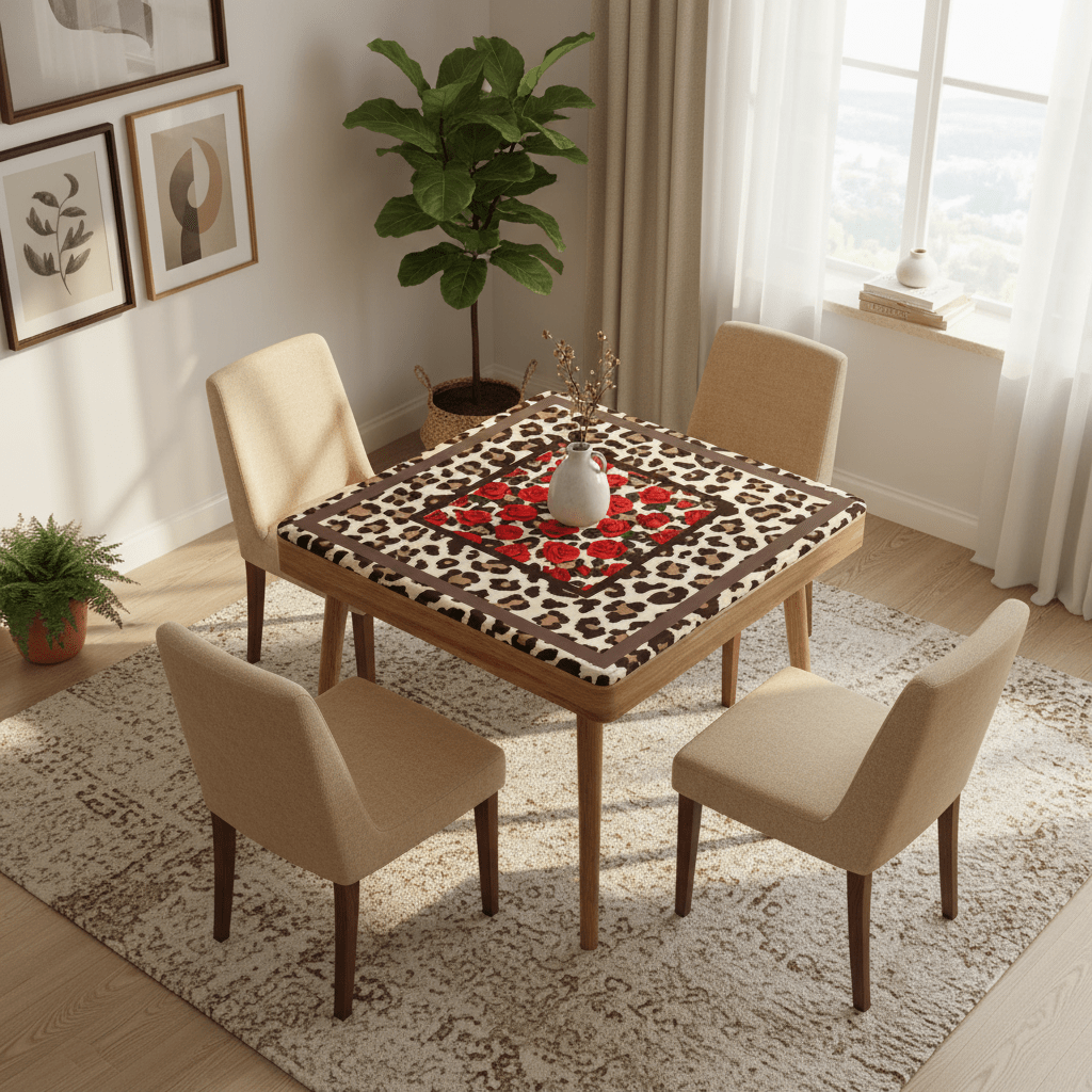 Leopard Print Wild Things, Mahjong Mat Roses And Animal Print - Splash of Color Co.