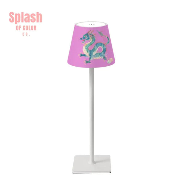 Mahjong Table Lamp, Chinese Dragon LED Cordless Table Lamp - Splash of Color co.