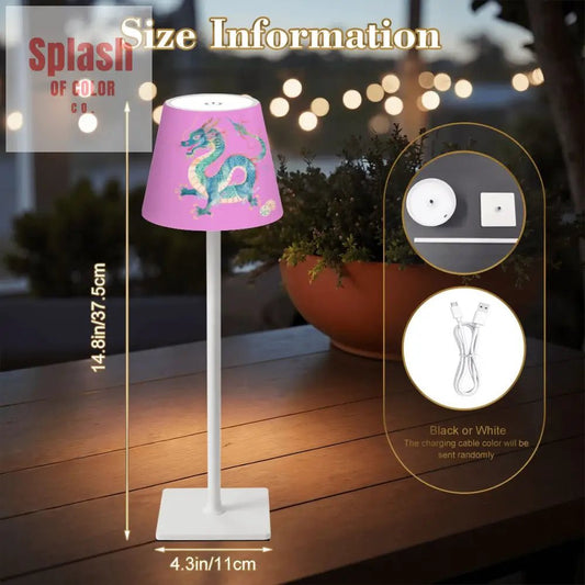 Mahjong Table Lamp, Chinese Dragon LED Cordless Table Lamp - Splash of Color co.