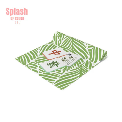 Mahjong Table Runner Tropical Table Runner Leafy Print Mahj Gift Modern Table Decor Perfect for Summer Parties Holiday