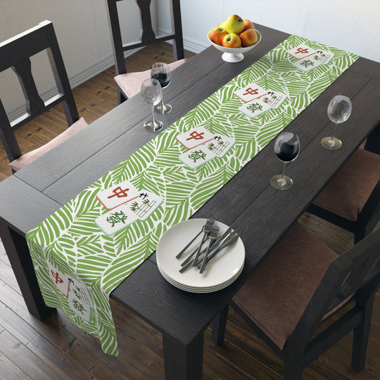 Mahjong Table Runner Tropical Table Runner Leafy Print Mahj Gift Modern Table Decor Perfect for Summer Parties Holiday