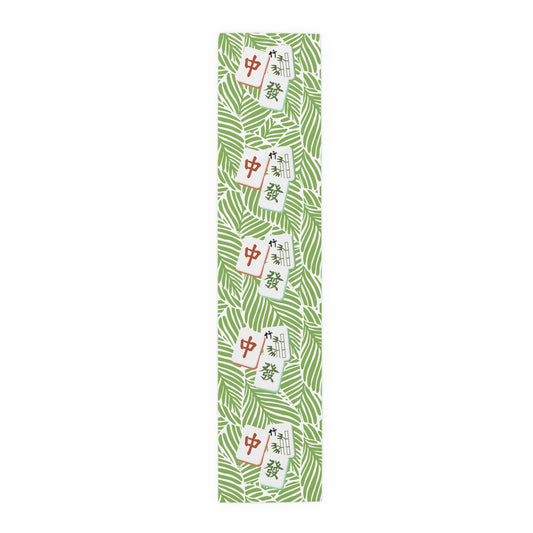 Mahjong Table Runner Tropical Table Runner Leafy Print Mahj Gift Modern Table Decor Perfect for Summer Parties Holiday