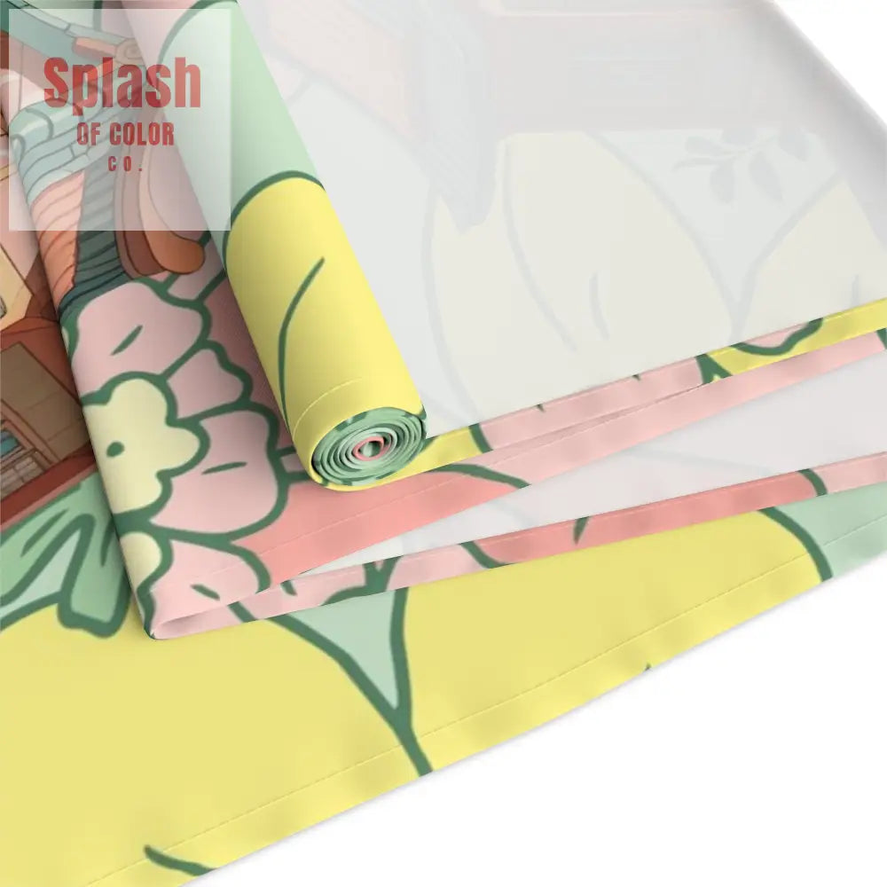 Mahjong Table Runner Whimsical Floral Cottage Table Runner Mahjong House Design Home Decor